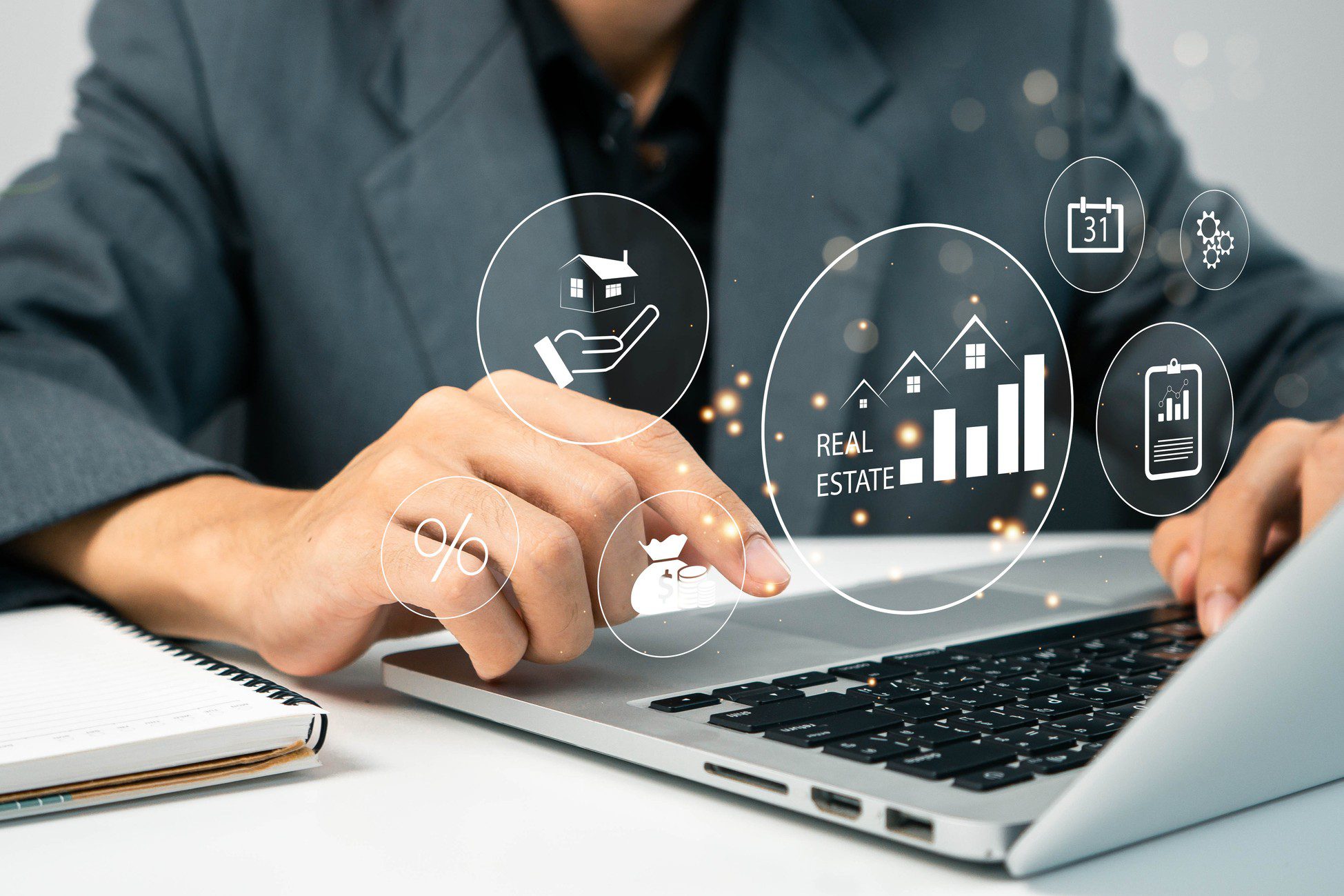 Real estate analytics on laptop